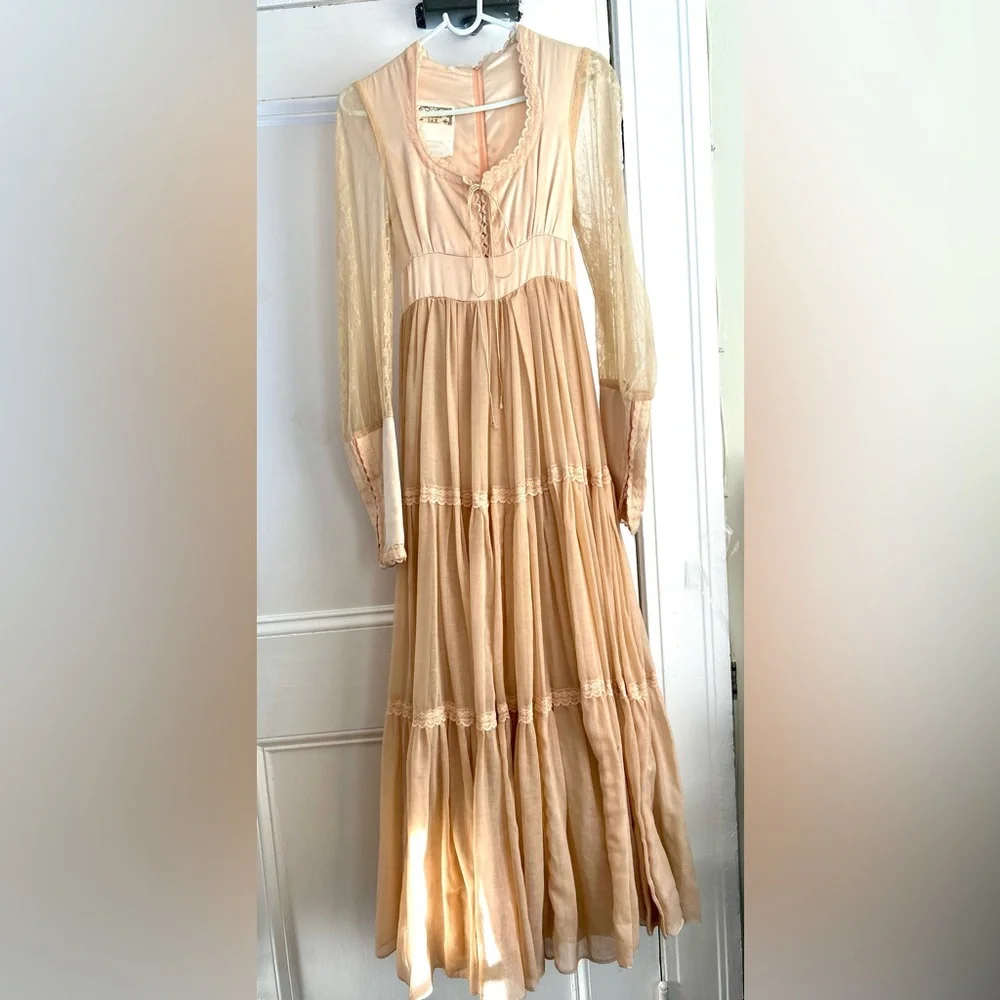 Vintage Gunne Sax by Jessica San Francisco Prairie Maxi Dress Size 7 - Picture 3 of 17